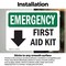 Signmission First Aid Kit, 5 in W x Rectangle, Vinyl Decal OS-2PACK-EM-D-35-L-10326 - alternate 2